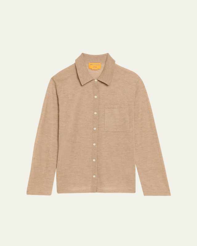 Showtime Cashmere Collared Button-Front Shirt